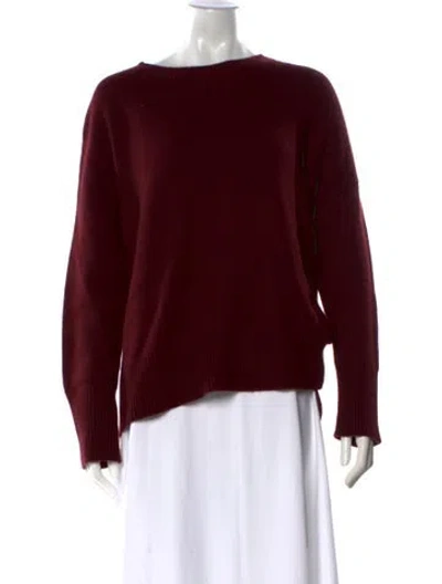 Pre-owned Theory Cashmere Bateau Neckline Sweater In Burgundy