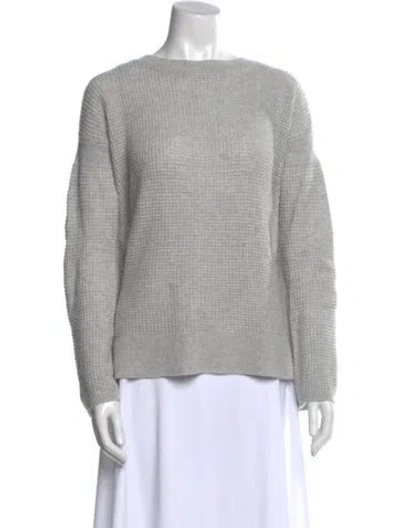 Pre-owned Theory Cashmere Bateau Neckline Sweater In Gray