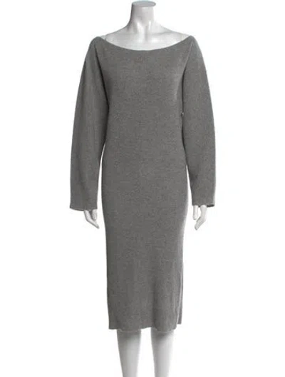 Pre-owned Theory Cashmere Bateau Neckline Sweater In Gray