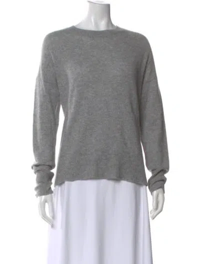 Pre-owned Theory Cashmere Bateau Neckline Sweater In Gray