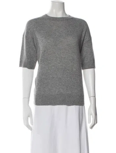 Pre-owned Theory Cashmere Bateau Neckline Sweater In Gray