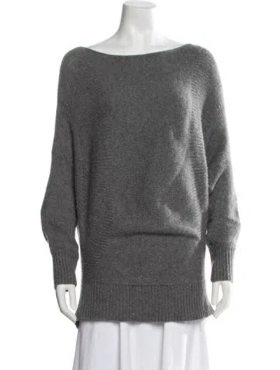 Pre-owned Theory Cashmere Bateau Neckline Sweater In Grey