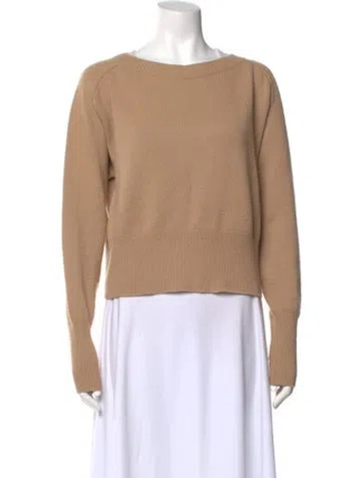 Pre-owned Theory Cashmere Bateau Neckline Sweater In Neutral