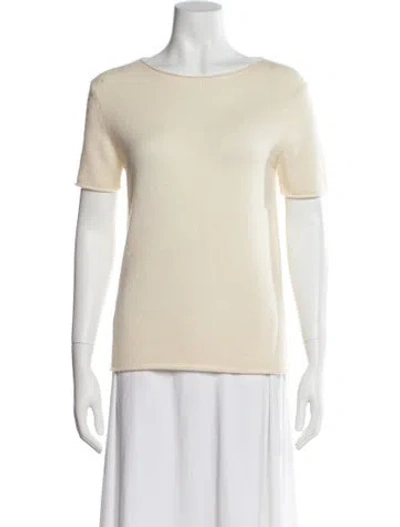 Pre-owned Theory Cashmere Bateau Neckline Sweater In Neutral