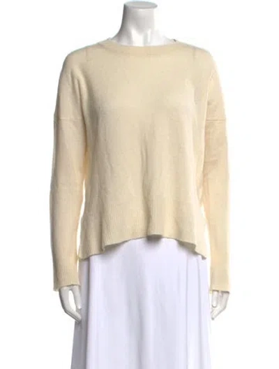 Pre-owned Theory Cashmere Bateau Neckline Sweater In Neutral