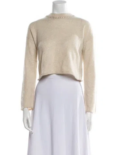 Pre-owned Theory Cashmere Bateau Neckline Sweater In Neutral