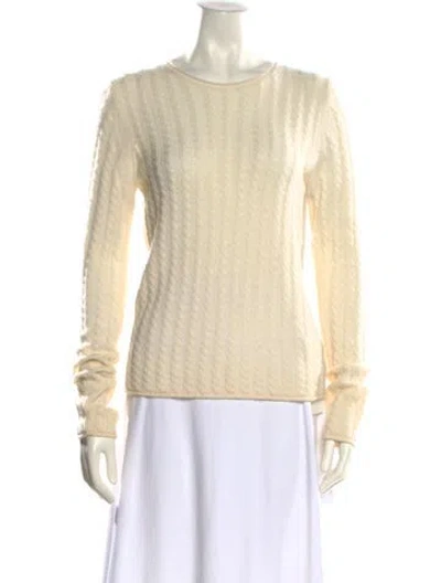 Pre-owned Theory Cashmere Bateau Neckline Sweater In Neutral