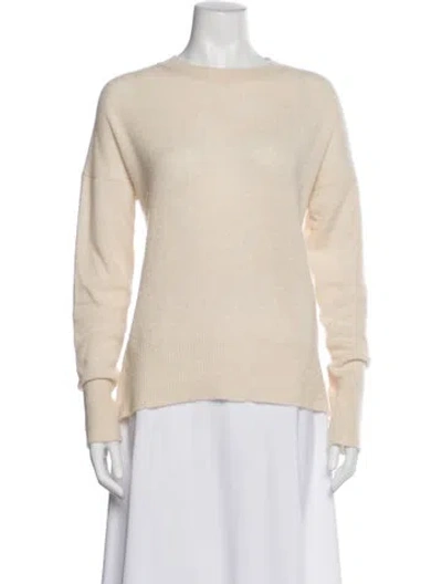 Pre-owned Theory Cashmere Bateau Neckline Sweater In Neutral