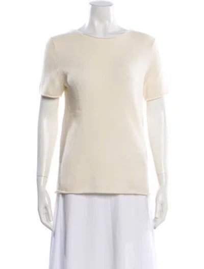Pre-owned Theory Cashmere Bateau Neckline Sweater In Neutral