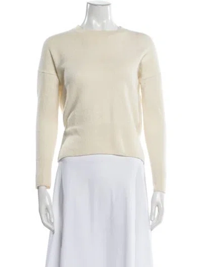 Pre-owned Theory Cashmere Bateau Neckline Sweater In Neutral