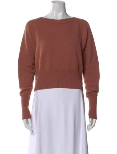 Pre-owned Theory Cashmere Bateau Neckline Sweater In Neutral