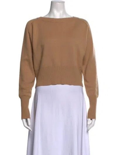 Pre-owned Theory Cashmere Bateau Neckline Sweater In Neutrals