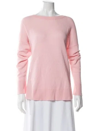 Pre-owned Theory Cashmere Bateau Neckline Sweater In Pink