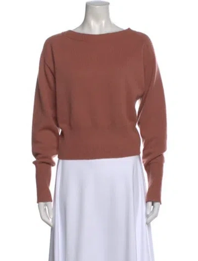 Pre-owned Theory Cashmere Bateau Neckline Sweater In Pink