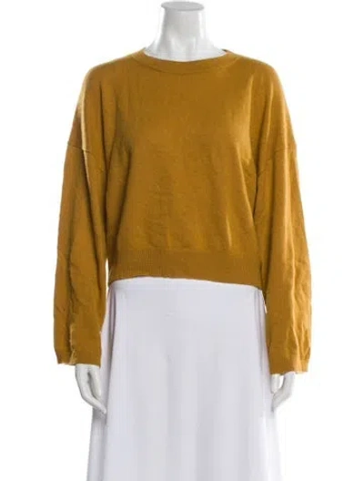 Pre-owned Theory Cashmere Bateau Neckline Sweater In Yellow