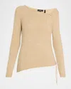Theory Cashmere-blend Asymmetric Sweater In Neutral