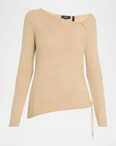 THEORY CASHMERE-BLEND ASYMMETRIC SWEATER