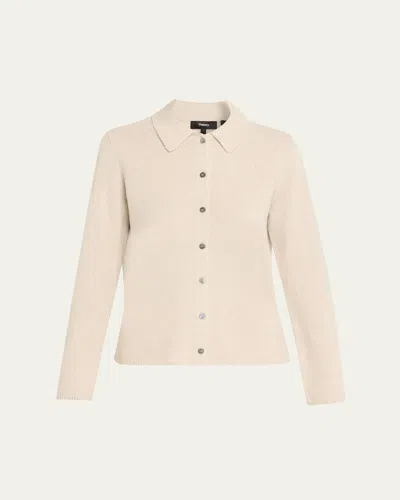 THEORY CASHMERE BUTTON-FRONT SHIRT