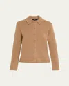 Theory Cashmere Button-front Shirt In Nude