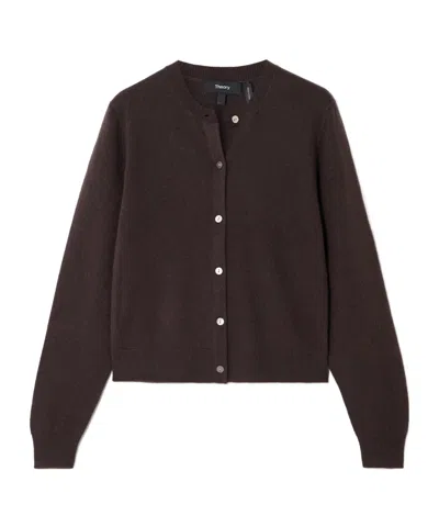Theory Cashmere Cardigan In Brown