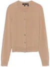 Theory Cashmere Cardigan In Brown
