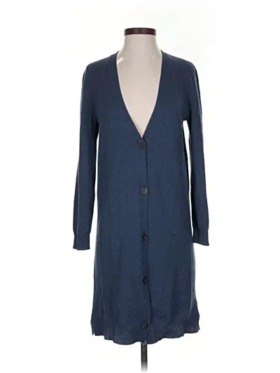 Pre-owned Theory Cashmere Cardigan Sweater In Blue