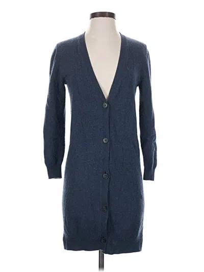 Pre-owned Theory Cashmere Cardigan Sweater In Blue