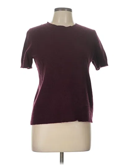 Pre-owned Theory Cashmere Cardigan Sweater In Burgundy