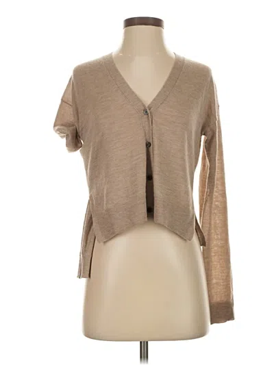 Pre-owned Theory Cashmere Cardigan Sweater In Tan