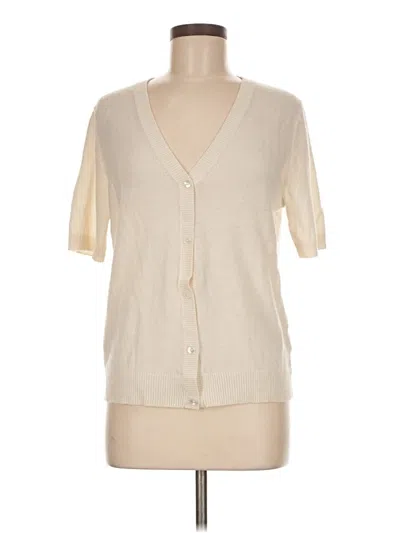 Pre-owned Theory Cashmere Cardigan Sweater In White