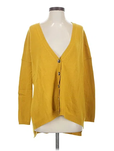 Pre-owned Theory Cashmere Cardigan Sweater In Yellow