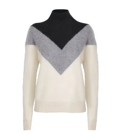Theory Chevron Turtleneck Sweater In Airy Cashmere In Multi