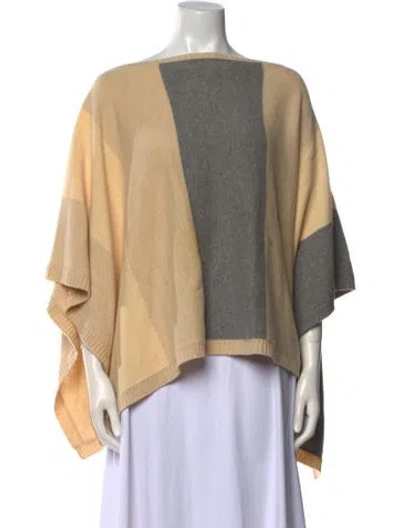 Pre-owned Theory Cashmere Colorblock Pattern Sweater In Neutral