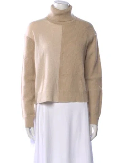 Pre-owned Theory Cashmere Colorblock Pattern Sweater In Neutral