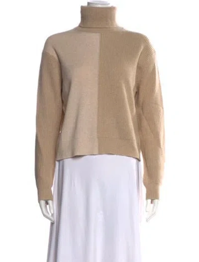 Pre-owned Theory Cashmere Colorblock Pattern Sweater In Neutral
