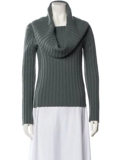 Pre-owned Theory Cashmere Cowl Neck Sweater In Blue