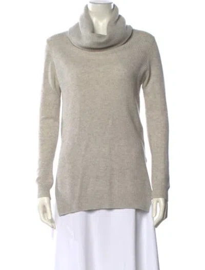 Pre-owned Theory Cashmere Cowl Neck Sweater In Gray