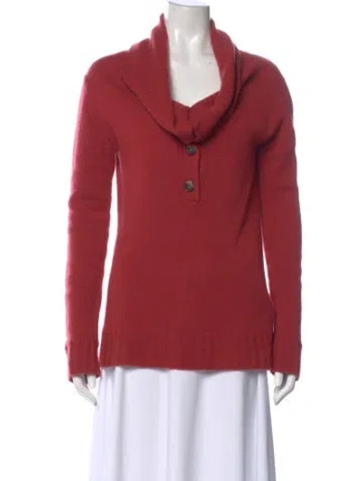 Pre-owned Theory Cashmere Cowl Neck Sweater In Red