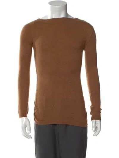 Pre-owned Theory Cashmere Crew Neck Pullover In Brown