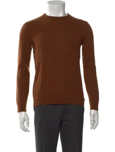 Pre-owned Theory Cashmere Crew Neck Pullover In Brown