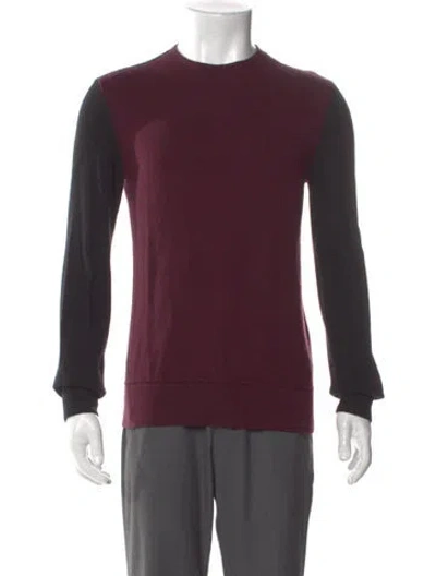 Pre-owned Theory Cashmere Crew Neck Pullover In Burgundy