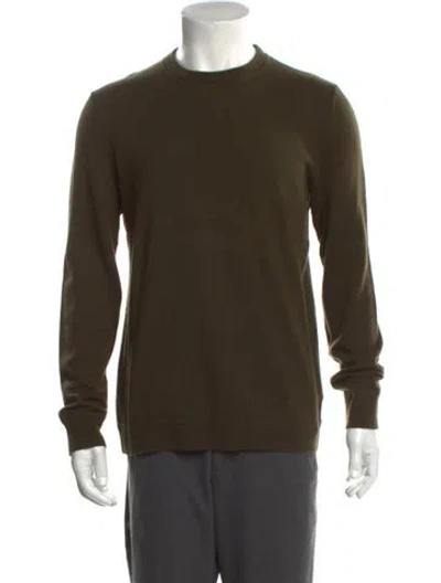 Pre-owned Theory Cashmere Crew Neck Pullover In Green