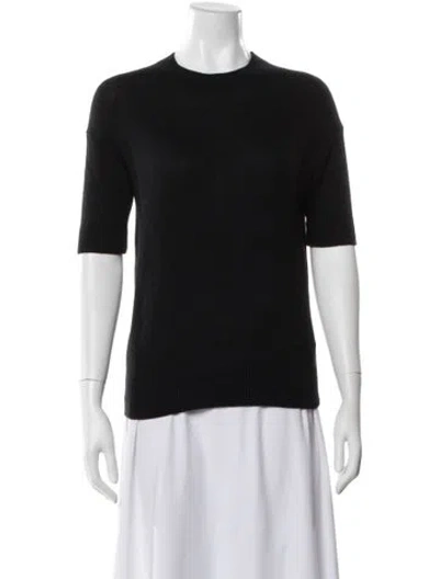 Pre-owned Theory Cashmere Crew Neck Sweater In Black