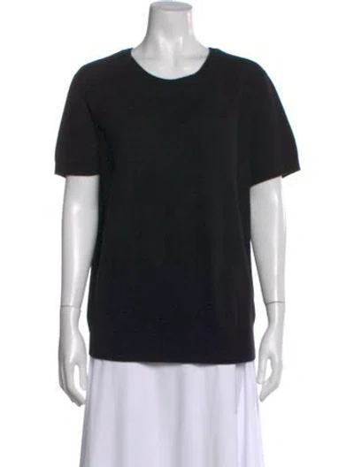 Pre-owned Theory Cashmere Crew Neck Sweater In Black