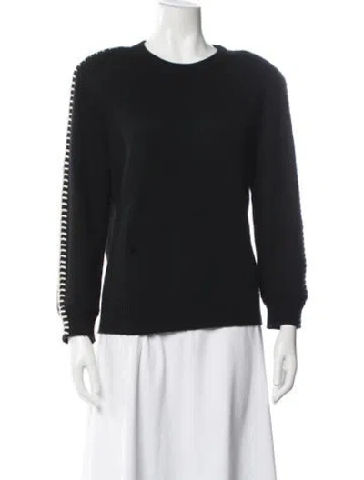 Pre-owned Theory Cashmere Crew Neck Sweater In Black