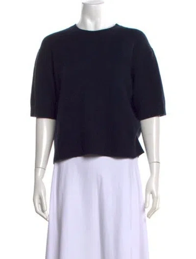 Pre-owned Theory Cashmere Crew Neck Sweater In Black