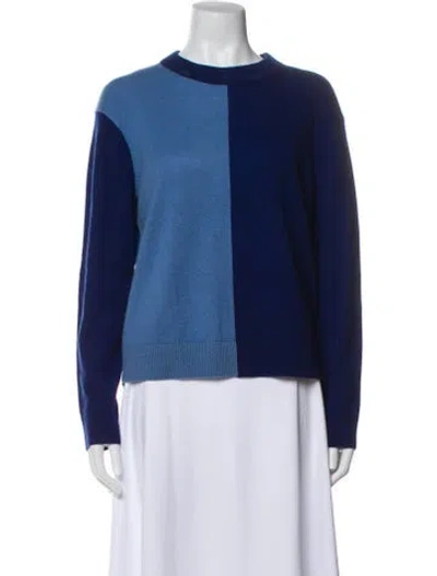 Pre-owned Theory Cashmere Crew Neck Sweater In Blue