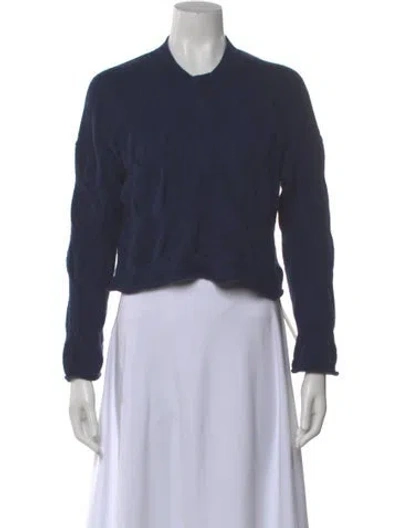 Pre-owned Theory Cashmere Crew Neck Sweater In Blue