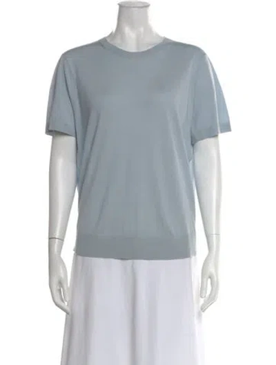 Pre-owned Theory Cashmere Crew Neck Sweater In Blue