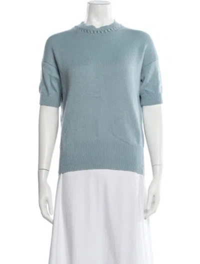 Pre-owned Theory Cashmere Crew Neck Sweater In Blue